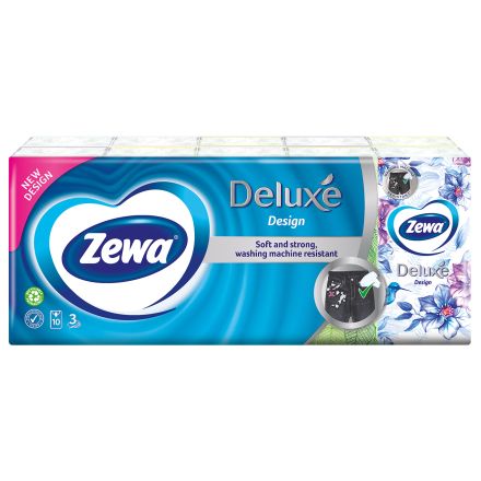 ZEWA DELUXE DESIGN Цветни носни кърпички 3 пласта ,10*10 бр.