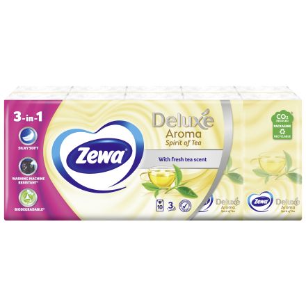 ZEWA DELUXE SPIRIT OF TEA Носни кърпи 3 пласта, 10*10 бр.