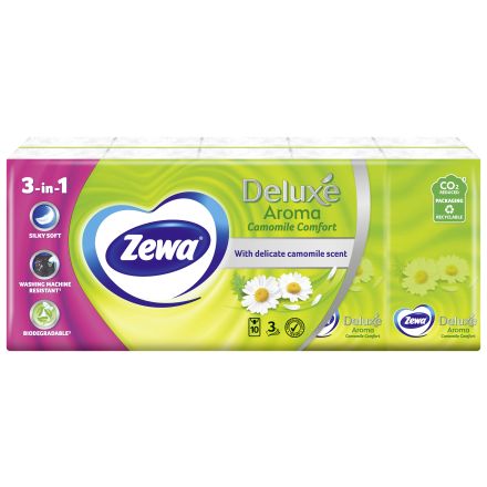 ZEWA DELUXE CAMOMILE Носни кърпички 3 пласта, 10*10 бр.