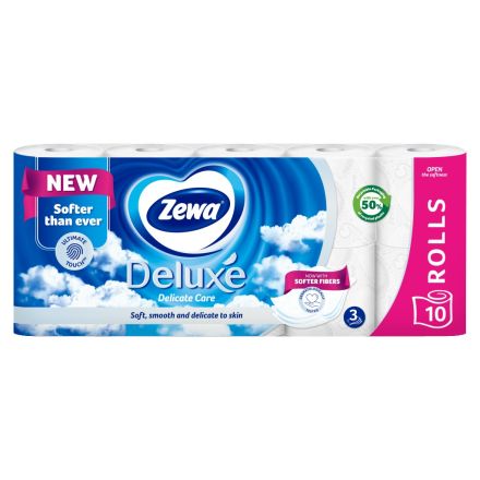 ZEWA DELUXE AQUA TUBE Тоалетна хартия 3 пласта DELICATE CARE, 10 бр.