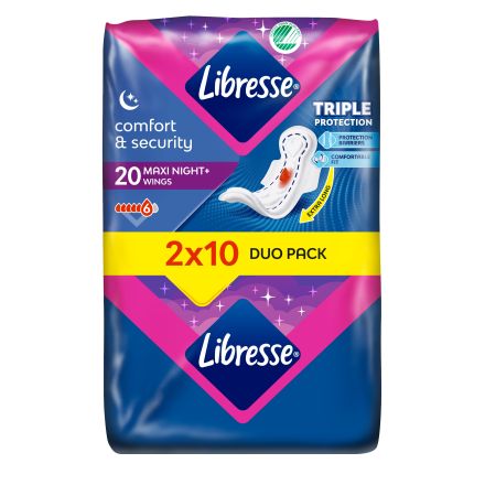 LIBRESSE Дамски превръзки maxi goodnight duo, 20 бр.