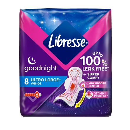 LIBRESSE ULTRA WING GOODNIGHT Дамски превръзки, 8бр.