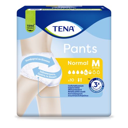 TENA PANTS Абсорбиращо еднократно бельо 5 1/2 капки, размер M, 10бр.