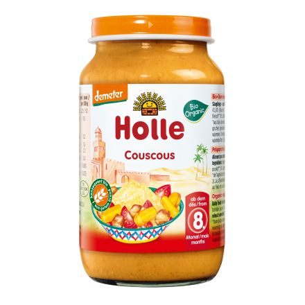 HOLLE Био пюре зеленчуци, пиле и кускус, 220гр.