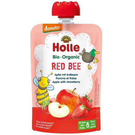 HOLLE Био пауч ябълка, ягода, 100гр.