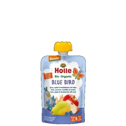 HOLLE Био пауч круша, ябълка, боровинка и овес, 100гр.