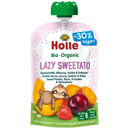HOLLE Био пауч пюре сладък картоф, слива, тиква и ягоди, 100гр.