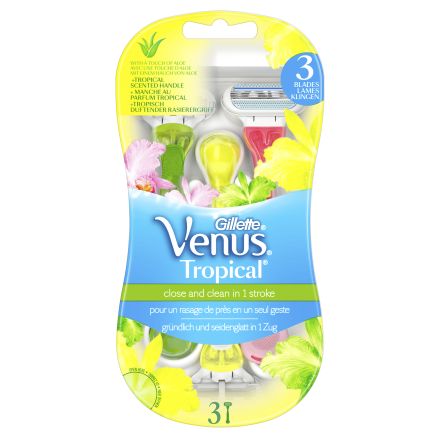 GILLETTE VENUS TROPICAL Дамска еднократна самобръсначка, 3 бр./оп