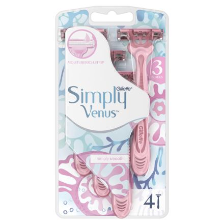 GILLETTE SIMPLY VENUS 3 Дамска еднократна самобръсначка, 4 бр./оп