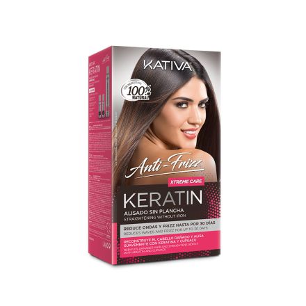 KIT KATIVA KERATIN STRAIGHTENING WITHOUT IRON XTREME CARE ANTI FRIZZ Терапия за кератиново изправяне на коса 