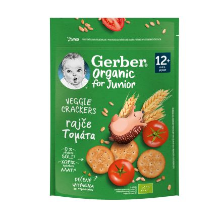 GERBER ORGANIC Био пшенични крекери домати 12+М, 100гр.
