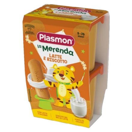 PLASMON 3828 Млечен десерт с бишкоти, 6+М 2Х120ГР