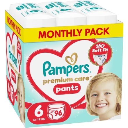 PAMPERS PREMIUM CARE Гащички  S6 13-19кг., 96бр.