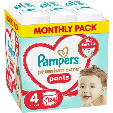 PAMPERS PREMIUM CARE S4 Гащички 9-15кг. 124бр.