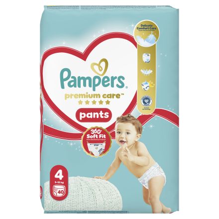 PAMPERS PREMIUM CARE PANTS MAXI 4, 9-15кг. Гащички, 40бр.