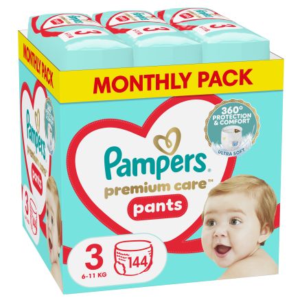 PAMPERS PREMIUM CARE MSB S3 Гащички 144 бр.