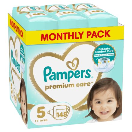 PAMPERS PREMIUM CARE MSB S5 Пелени 148 бр.