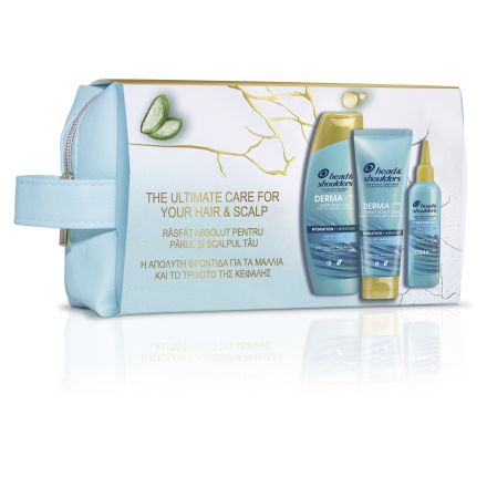 HEAD&SHOULDERS Комплект Шампоан Derma x Pro, 300 мл + Балсам, 220 мл + Балсам за скалп, 145 мл + Чанта