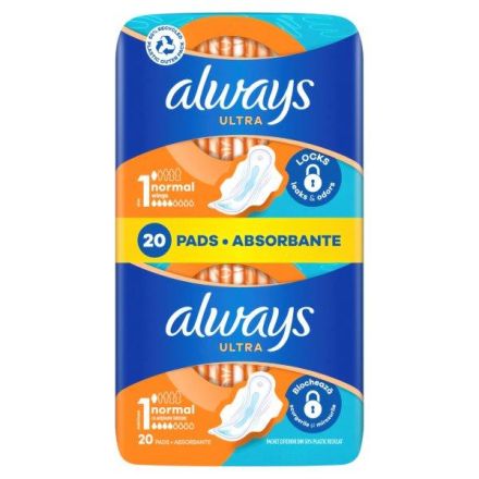 ALWAYS ULTRA NORMAL DRY DUO PACK Дамски превръзки, 20 бр.