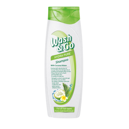 WASH&GO HYDRA PURE Шампоан с кокосова вода, 400 мл.