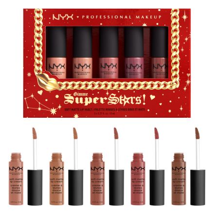 NYX PROFESSIONAL MAKE UP GIMME SUPER STAR Комплект течни червила СОФТ МАТ КРИЙМ 02, 1 бр.