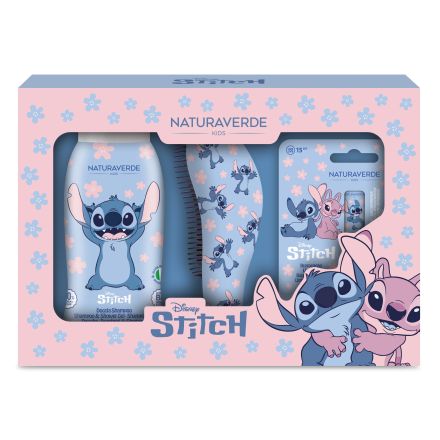 DISNEY STITCH Нежен шампоан за коса, хидратиращ балсам за устни, четка за коса