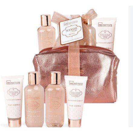 IDC SCENTED BATH BRONZE Комплект душ гел+пяна за вана+скраб за тяло+лосион за тяло+несесер