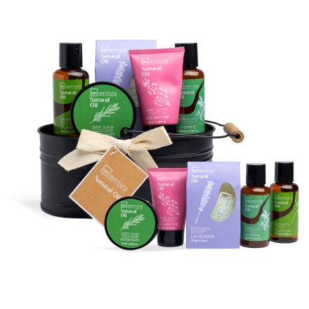 IDC  NATURAL OIL Подаръчен комплект метална поставка 6 части