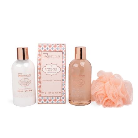 IDC SCENTED BRONZE Душ гел+лосион+соли за вана+гъба за баня