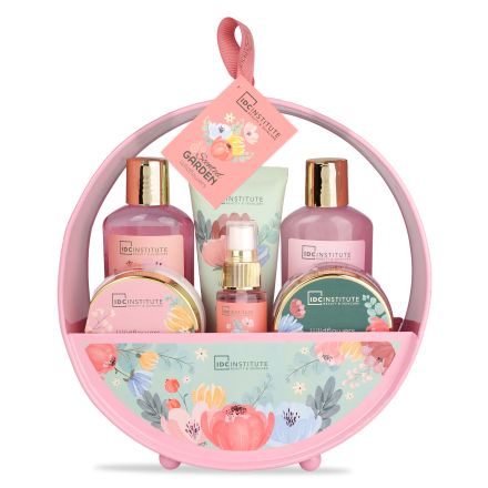 IDC  SCENTED GARDEN Комплект дущ гел, пяна за вана,лосион за тяло, скраб за тяло, масло за тяло,спрей за тяло