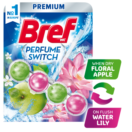BREF WC PERFUME SWITCH FLORAL APPLE & WATER LILY Ароматизатор за тоалетна, 50 гр.