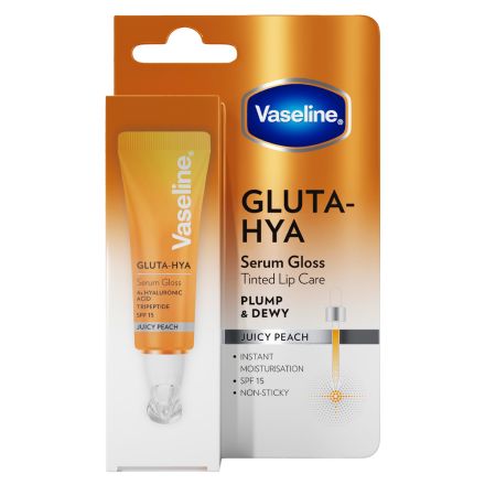 VASELINE GLUTA HYA  Серумен гланц за устни праскова, 10мл.
