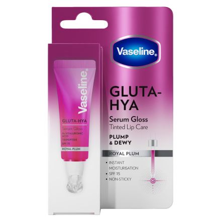 VASELINE GLUTA HYA Серумен гланц за устни слива, 10мл.