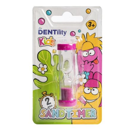 DENTILITY KIDS Пясъчен часовник за миене на зъби розов, 1бр.