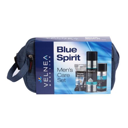 VELNEA MEN BLUE SPIRIT Комплект део спрей, пяна за бръснене и самобръсначки