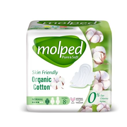 MOLPED PURE&SOFT NORMAL Дамски превръзки, 8 бр.