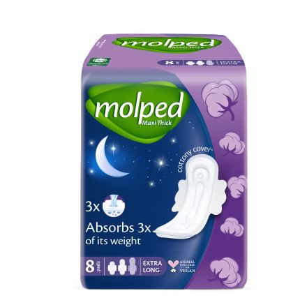 MOLPED MAXI THICK Дамски превръзки нощни, 8 бр.