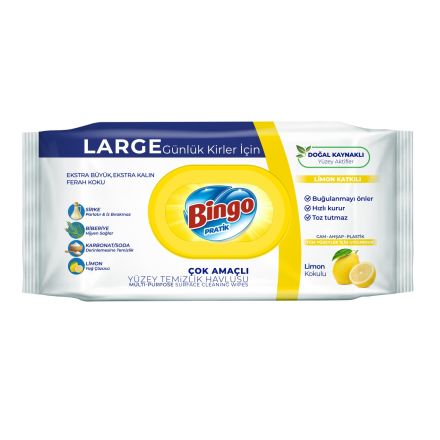 BINGO LIMON Почистващи мокри кърпи за повърхности, 96бр.