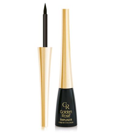 GOLDEN ROSE Очна линия с твърда четка-черна, 1 бр