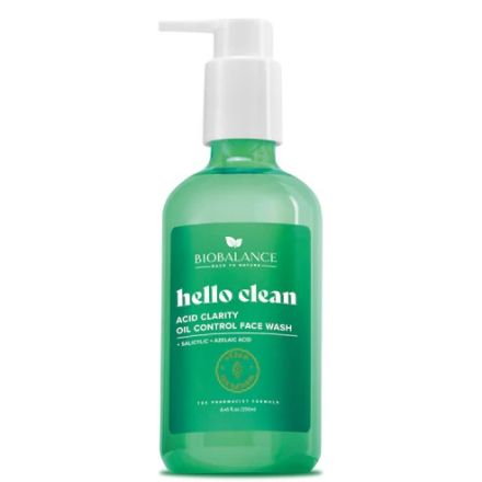 BIOBALANCE HELLO CLEAN ACID CLARITY Измивен гел за лице със салицилова киселина, 250 МЛ
