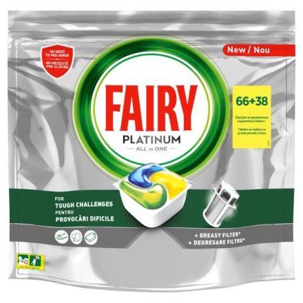 FAIRY PLATINUM Капсули за съдомиялна, 66+38 бр.