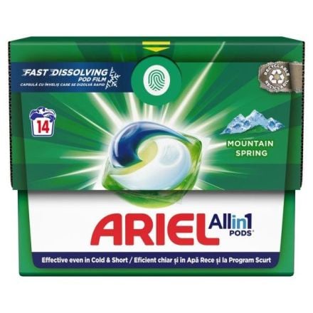ARIEL ALL IN 1 MOUNTAIN SPRING Капсули за пране, 14 бр.