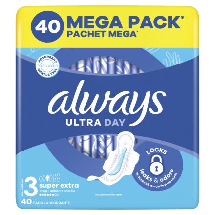 ALWAYS  Дамски превръзки Ultra Day&Night, размер 3, 40 бр.