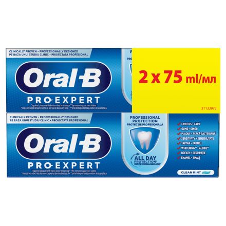 ORAL-B PRO-EXPERT CLEAN MINT Паста за зъби, 2x75мл.