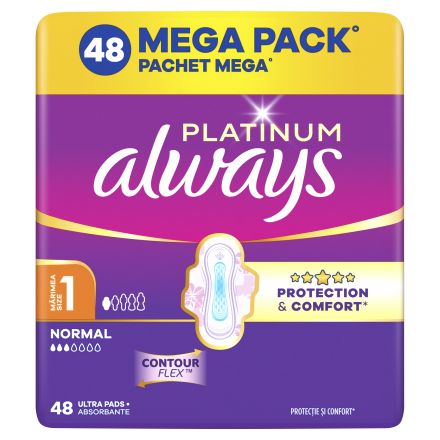 ALWAYS PLATINUM NORMAL MEGA Дамски превръзки размер 1, 48бр.