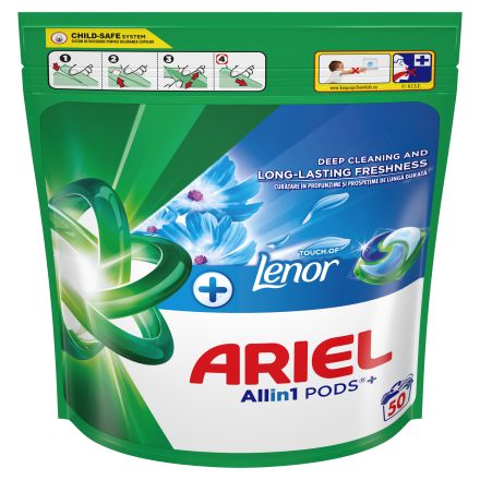 ARIELALLin1 PODS® TOUCH OF LENOR Капсули за прне, 50 пранета