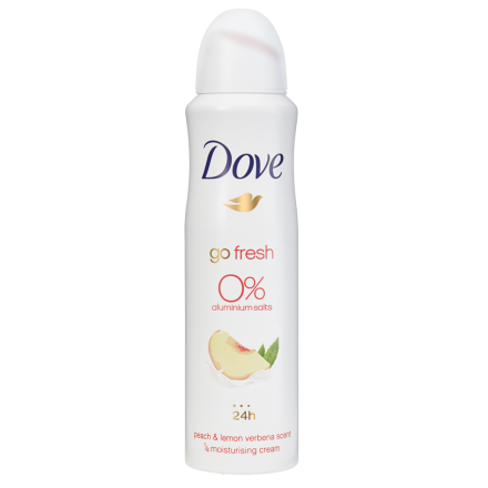 DOVE GO FRESH Дамски део спрей праскова 0% алуминий, 150 мл.