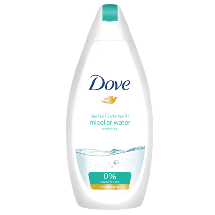 DOVE Душ гел за чувствителна кожа с мицеларна вода, 250 мл.