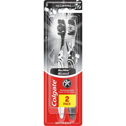 COLGATE MAX WHITE CHARCOAL DUOPACK Четка за зъби, 1+1бр.