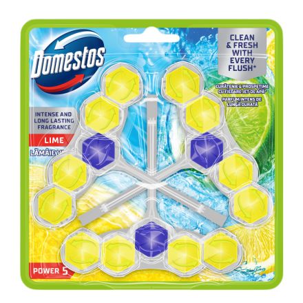 DOMESTOS POWER 5 Ароматизатор за WC Лимон, 3Х50 гр.